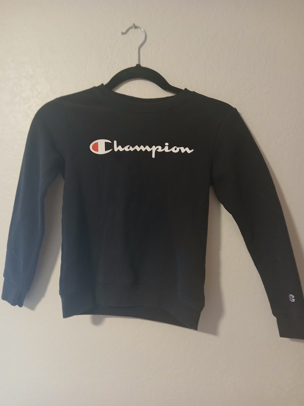 Champion Black Crewneck Sweatshirt with White Logo